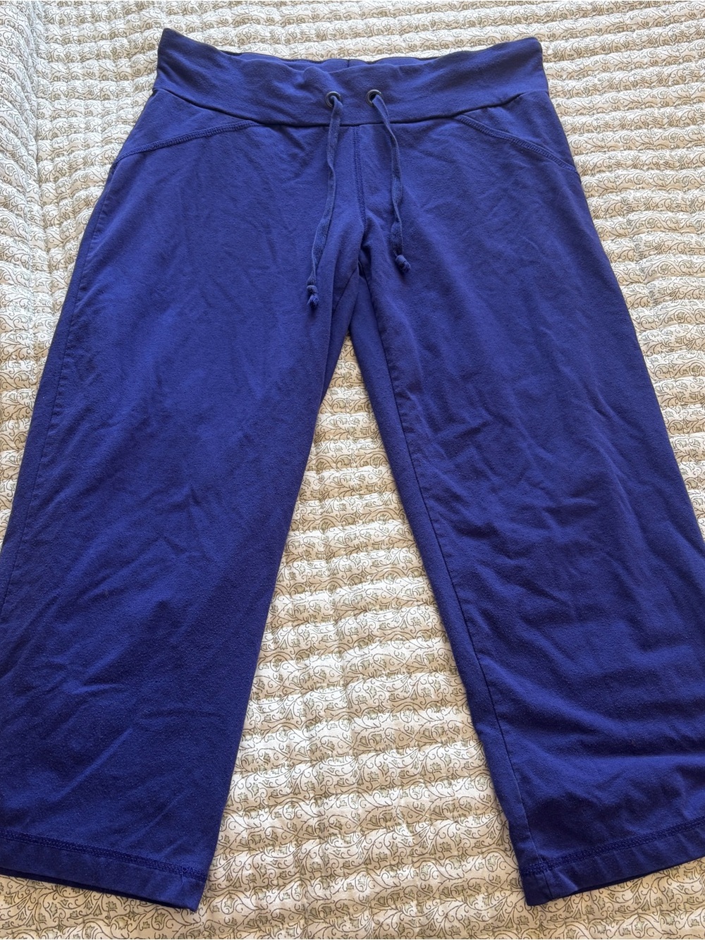 Level eight Drawstring Wide Leg gaucho Pants - Deep Blue